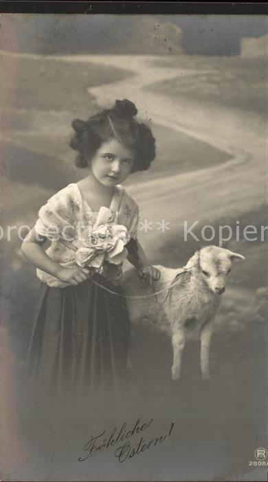 Verlag RPH RotoPHot Berlin Nr. 2808 Ostern Kind Mädchen Lamm