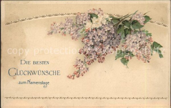 Namenstag Namenskarte Glückwunsch Blumen