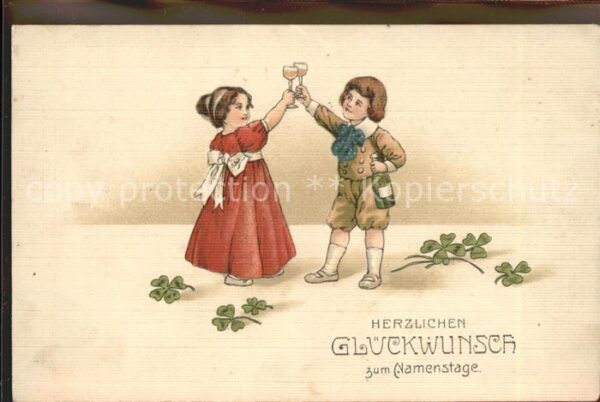 Namenstag Namenskarte Kinder Kleeblätter