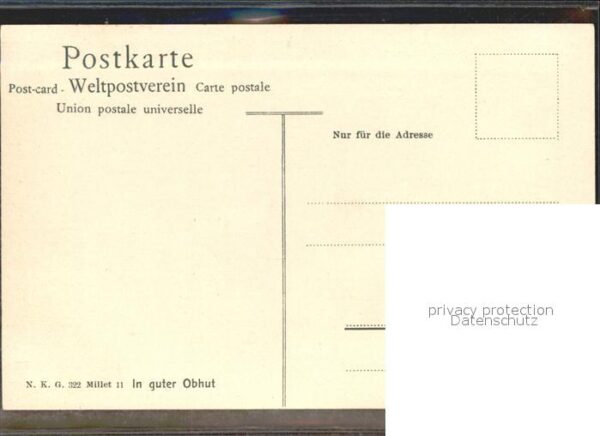 Schafe Lamm Frau Künstlerkarte Millet Nr. 11 – Bild 2