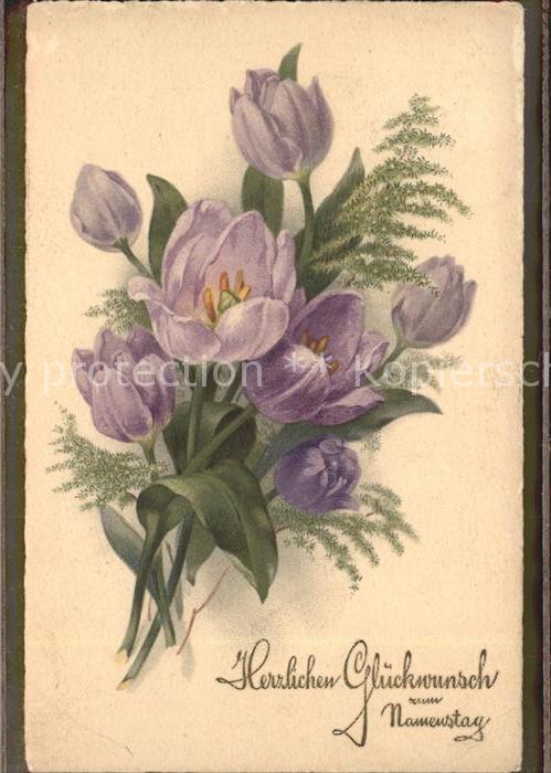 Namenstag Namenskarte Tulpen Meissner-und-Buch-Verlag Serie 2