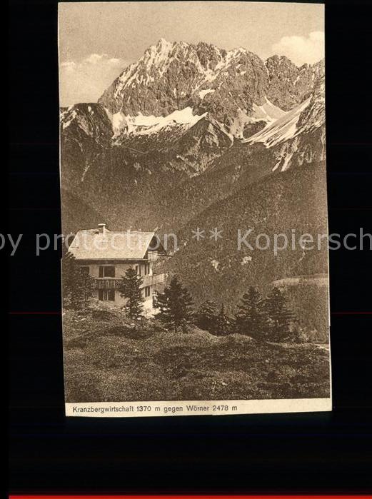 Mittenwald Bayern Kranzberghaus Bergwirtschaft gegen Wörn