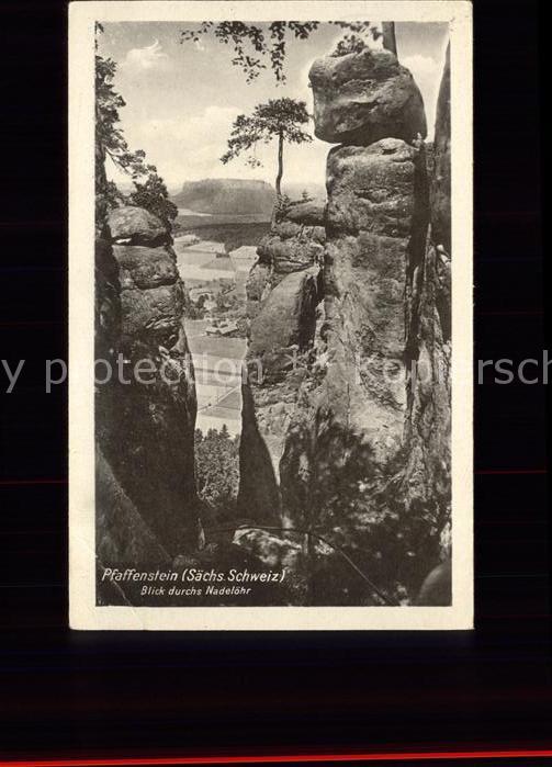 Pfaffenstein Koenigstein Saechsische Sch Blick durchs Nadelöhr Felsen