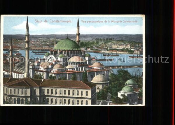 Constantinopel Istanbul Vue panoramique de la Mosquee Suleymani