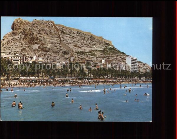 Alicante Playa del Postiguet y Castillo de Santa