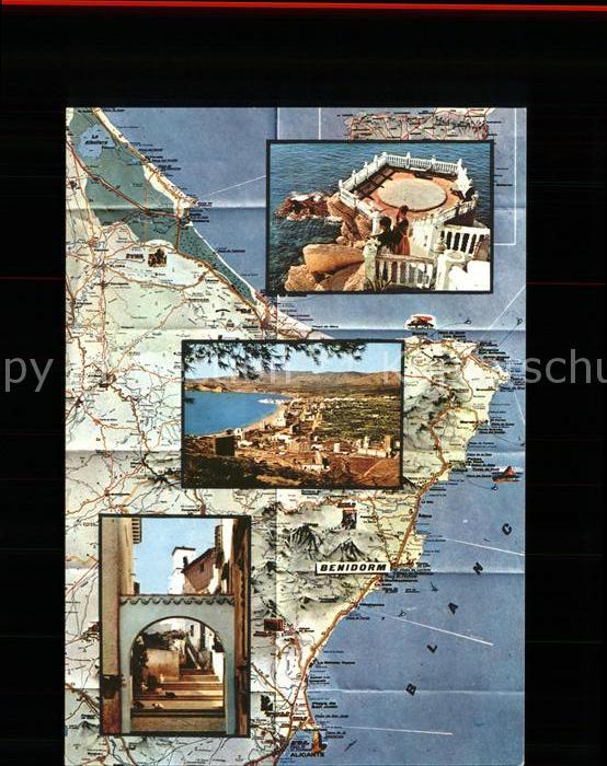 Benidorm Landkarte Panorama Teilansichten