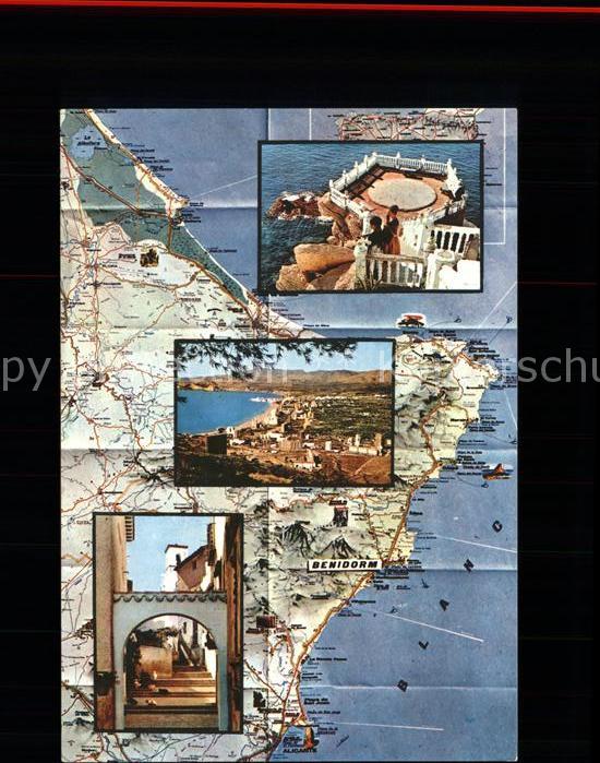 Benidorm Landkarte Panorama Teilansichten