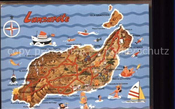 Lanzarote Kanarische Inseln Landkarte