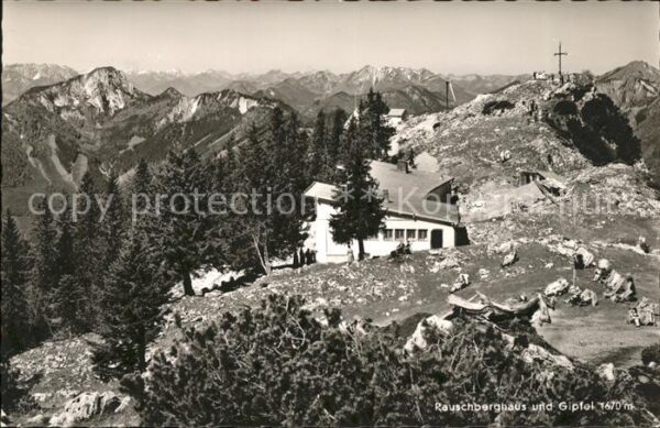 Ruhpolding Berggasthaus Rauschberghaus mit Gipfel