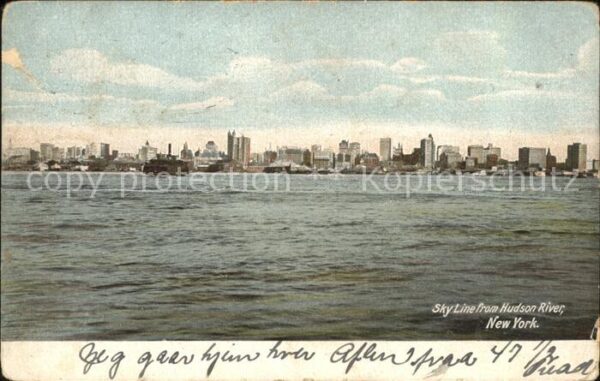 New York Mills New York Sky Line from Hudson River