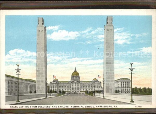 Harrisburg Pennsylvania State Capitol From Soldies and Sailors