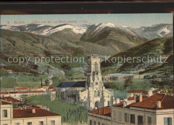 Blida Algerien L_Eglise et la Montagne