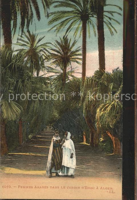 Alger Algerien Femmes Arabes Dans Le Jardin d`Essai