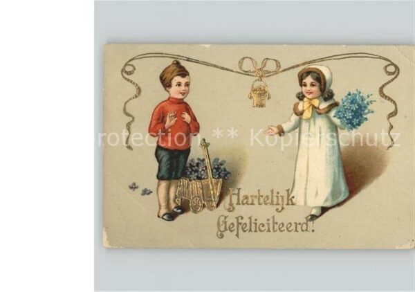 Glueckwunsch Blumen Kinder Schleife