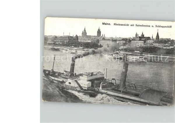 Schiffe Ships Navires Schleppschiff Salonboote Mainz