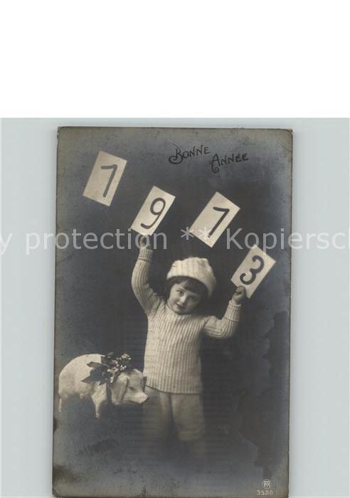 Kinder Child Enfants Jahreszahl Schwein
