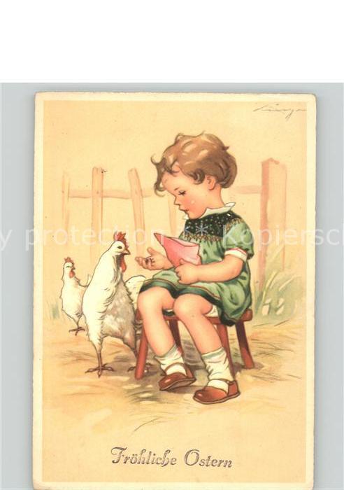 Ostern Easter Paques Kind Huhn