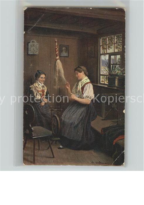Frauen Spinnroden Tracht