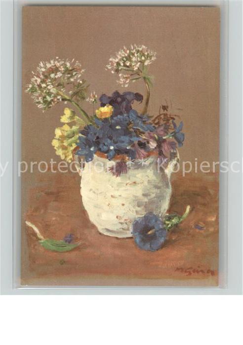 Kuenstlerkarte Max Rudolf Geiser Alpenblumen