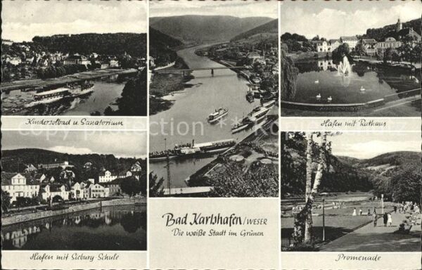 Bad Karlshafen Hafen mit Rathaus u.Sieburgschule