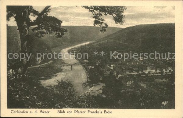 Bad Karlshafen Blick von Pfarrer Francke`s Eiche