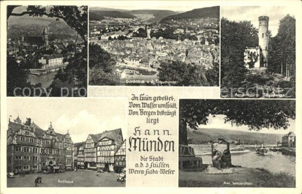 Hann. Muenden Rathaus u.Weserstein