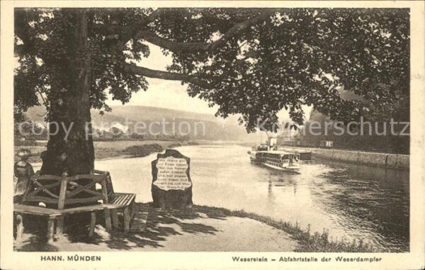 Hann. Muenden Weserstein Abfahrtstelle der Weserdampf