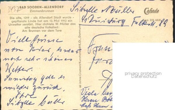 Bad Sooden-Allendorf Zimmersbrunnen u.Liedertext – Bild 2