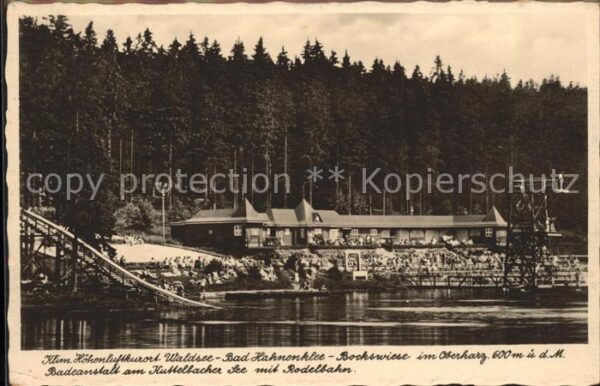 Hahnenklee-Bockswiese Harz Badeanstalt am Kuttelbacher See mit Rod