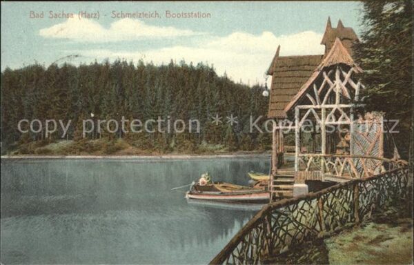 Bad Sachsa Harz Partie am Schmelzteich mit Bootsstation