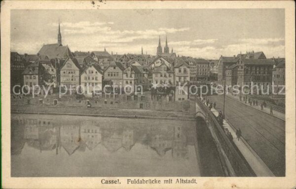 Kassel Fuldabrücke mit Altstadt