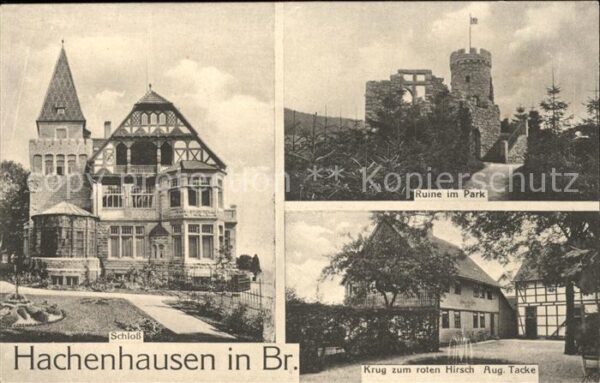 Hachenhausen Schloß u.Krug zum roten Hirsch