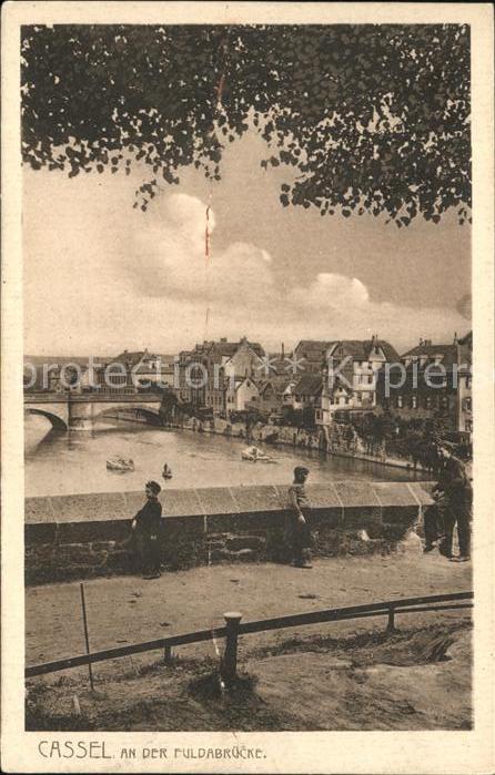 Kassel Partie an der Fuldabrücke