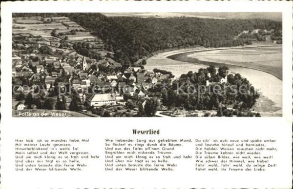 Polle mit Text vom Weserlied