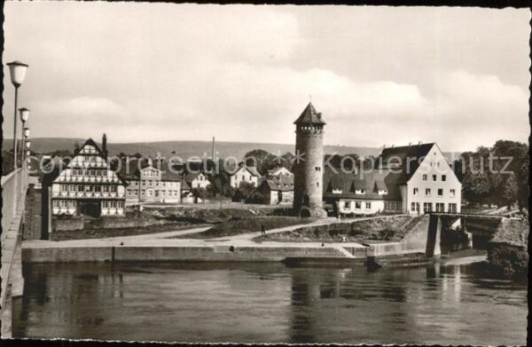 Holzminden Weser Partie an der Weser mit Jugendherberge