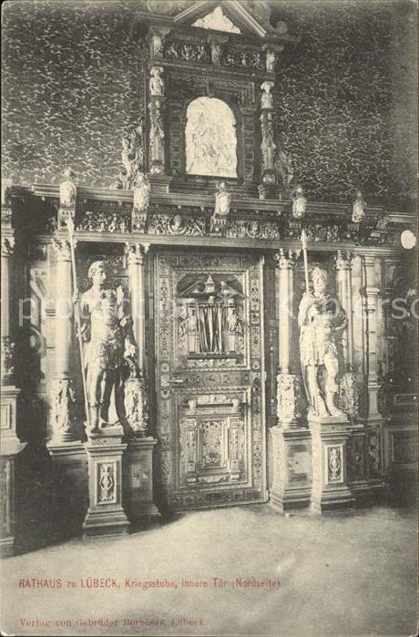 Luebeck Rathaus Kriegsstube innere Tür Skulptur