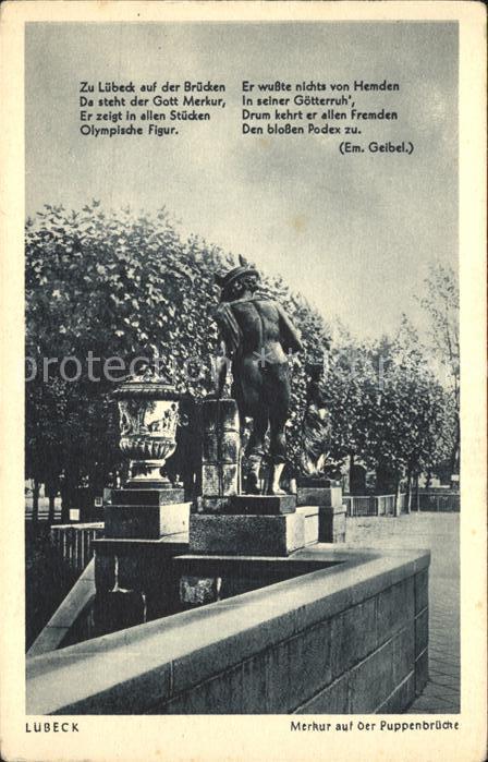 Luebeck Merkur auf der Puppenbrücke Gedicht Em.