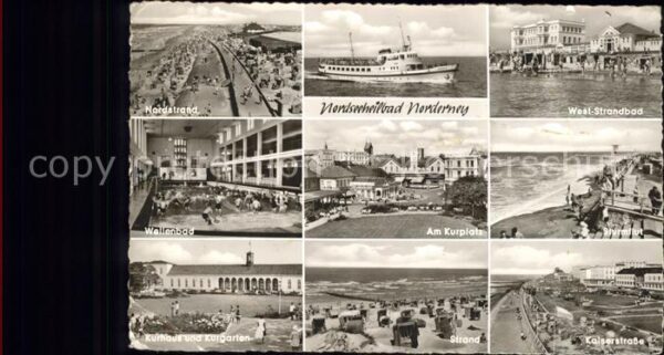 Norderney Nordseebad Strand Wellenbad Kurhaus Kurgarten Kurp
