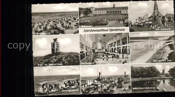 Norderney Nordseebad Kap Seezeichen Wahrzeichen Strand Welle