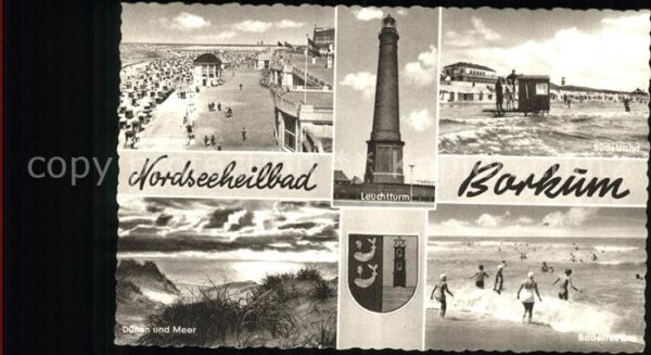 Borkum Nordseebad Strand Pavillon Dünen und Me