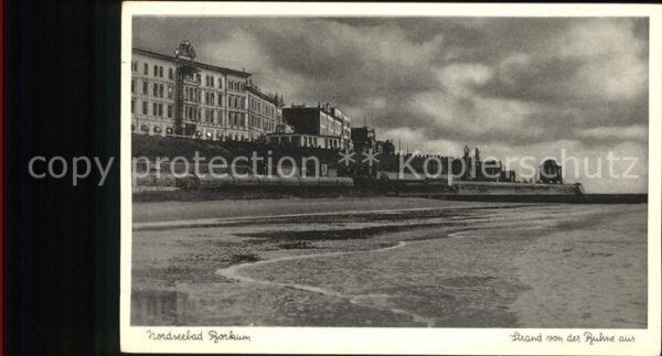 Borkum Nordseebad Strand von der Ruhne aus