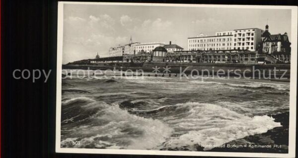 Borkum Kommende Flut Strand Nordseebad