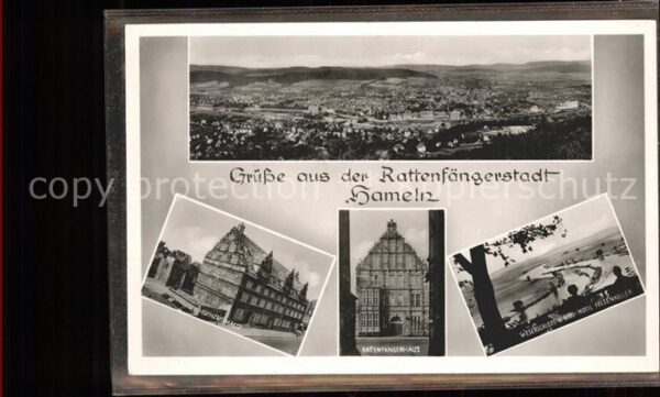 Hameln Weser Panorama Hochzeitshaus Rattenfängerhaus