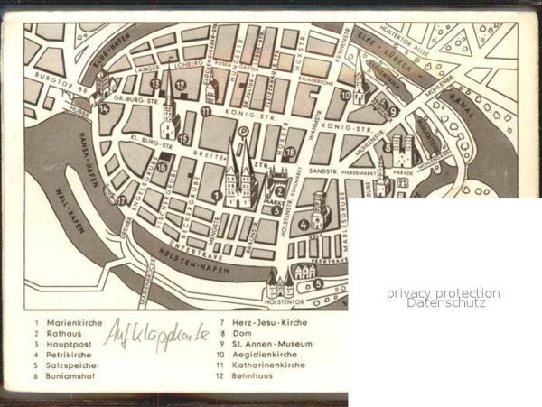 Luebeck Renaissance Rathaustreppe Stadtplan Alt – Bild 2