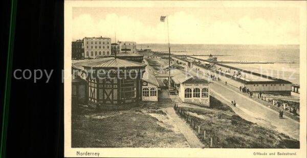 Norderney Nordseebad Giftbude und Badestrand