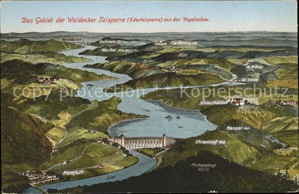 Waldeck Edersee Gebiet der Waldecker Talsperre Edertals