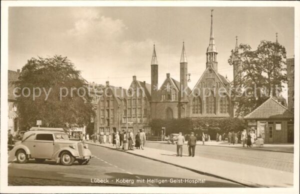 Luebeck Koberg mit Heiligen Geist Hospital Kran