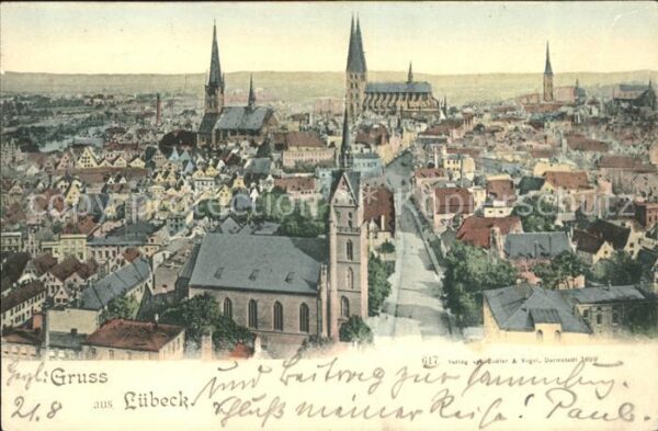 Luebeck Blick über die Altstadt
