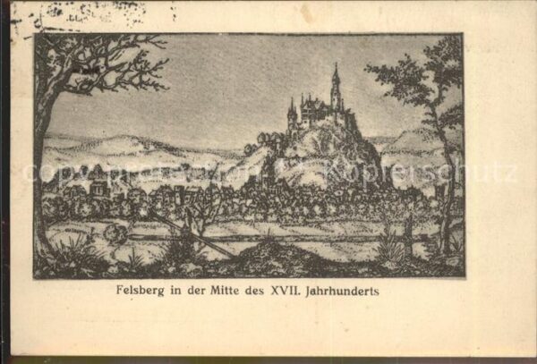 Felsberg Hessen Stadtbild Mitte XVII. Jahrhundert Burgv