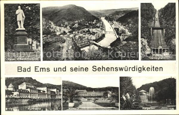 Bad Ems Malbergbahn Kurgarten Kurhaus Kaiser-Wi